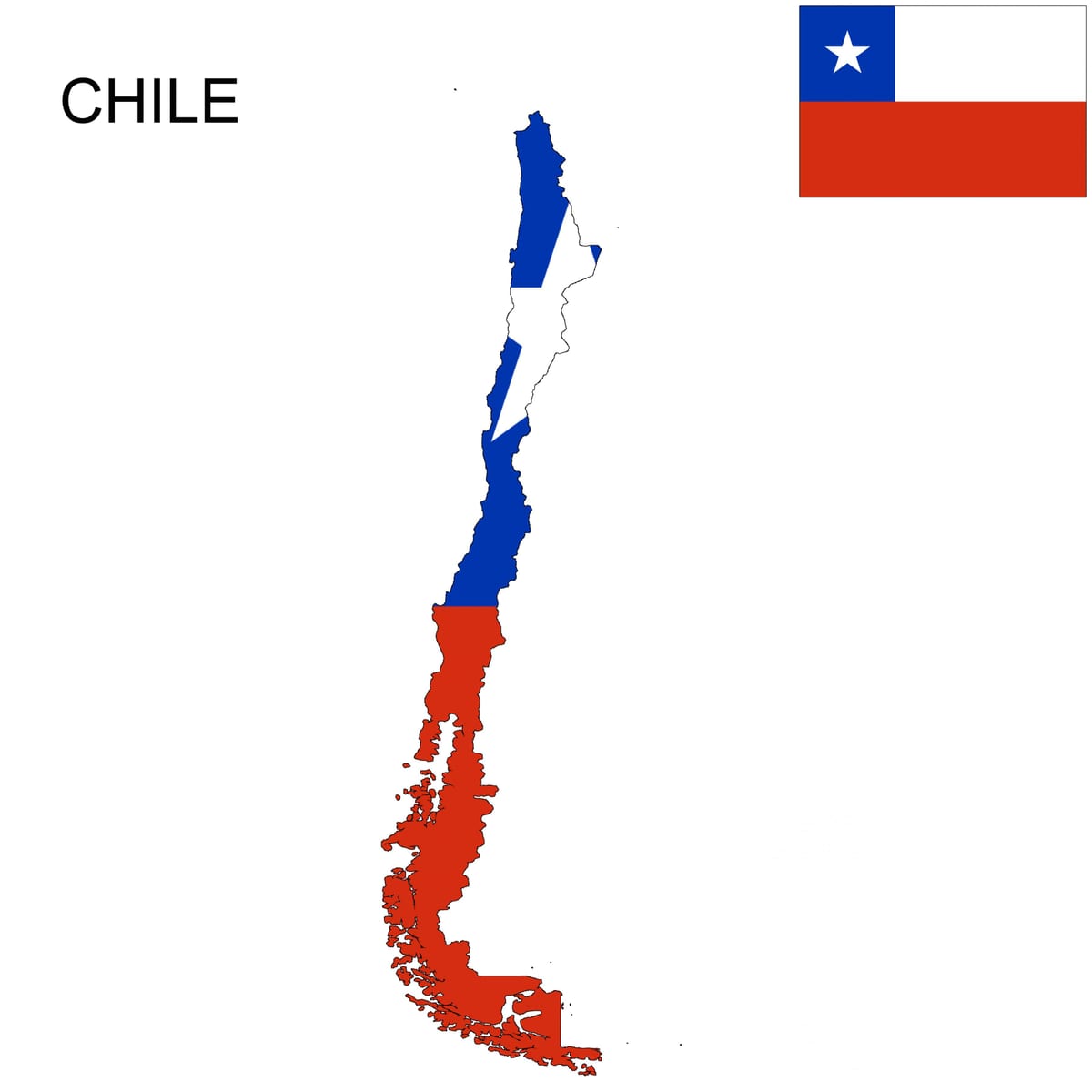 Chile Landkarte-Flagge