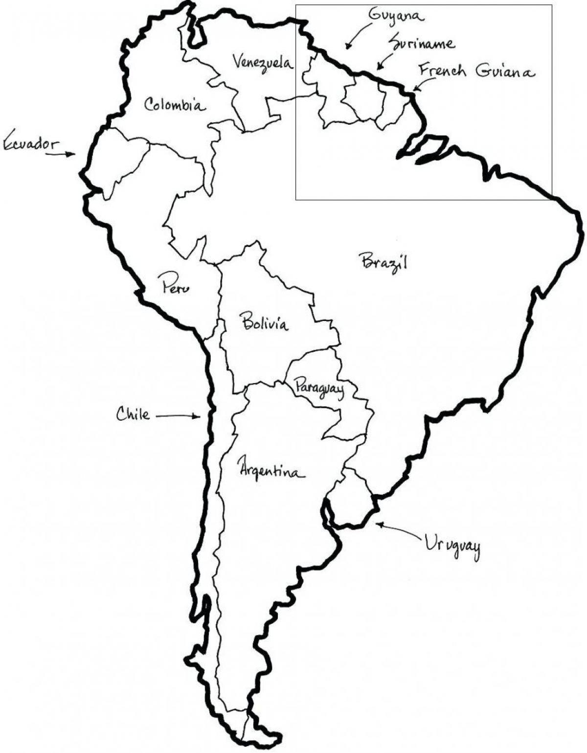 Karte von Chile outlin