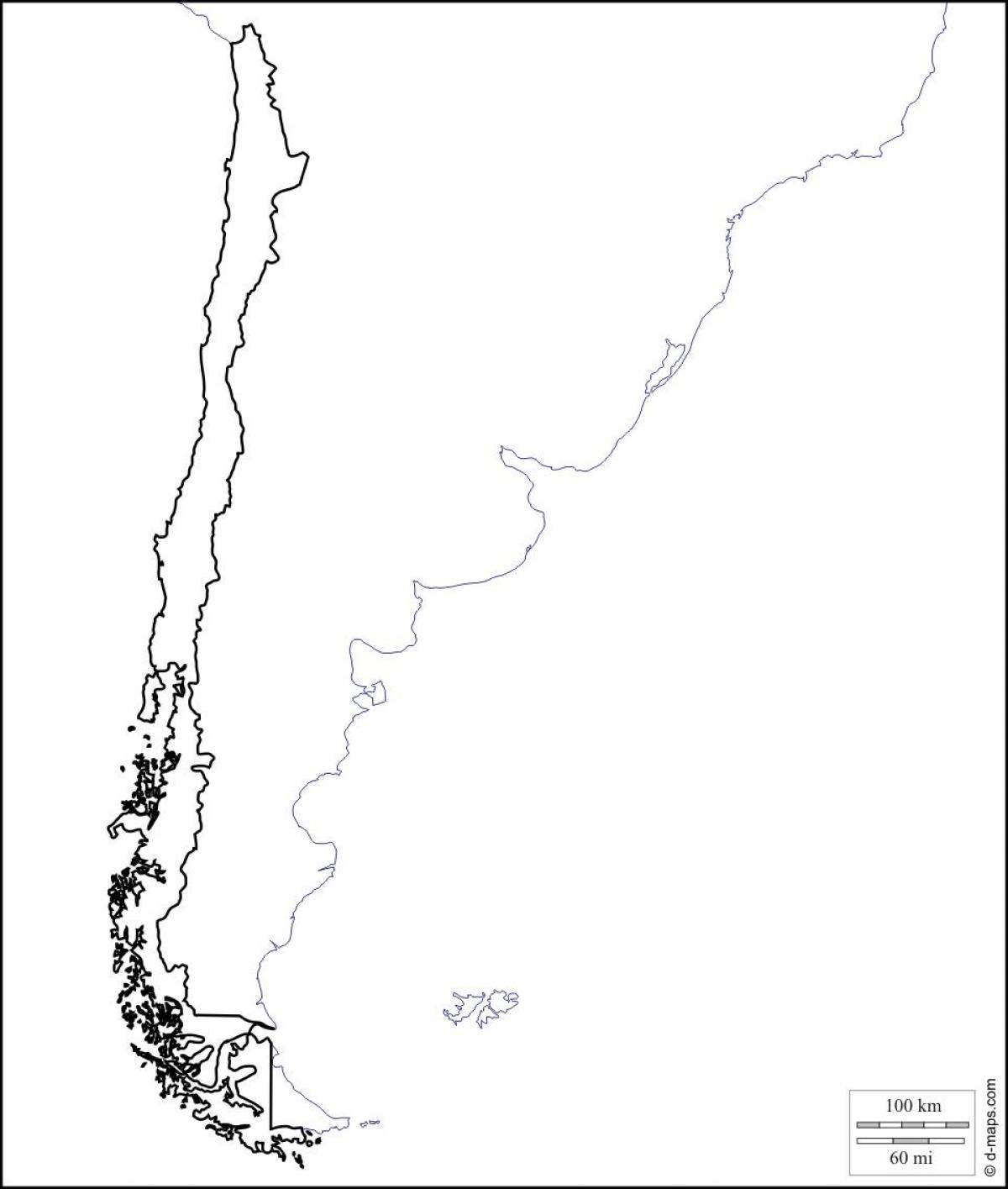 leere Karte von Chile