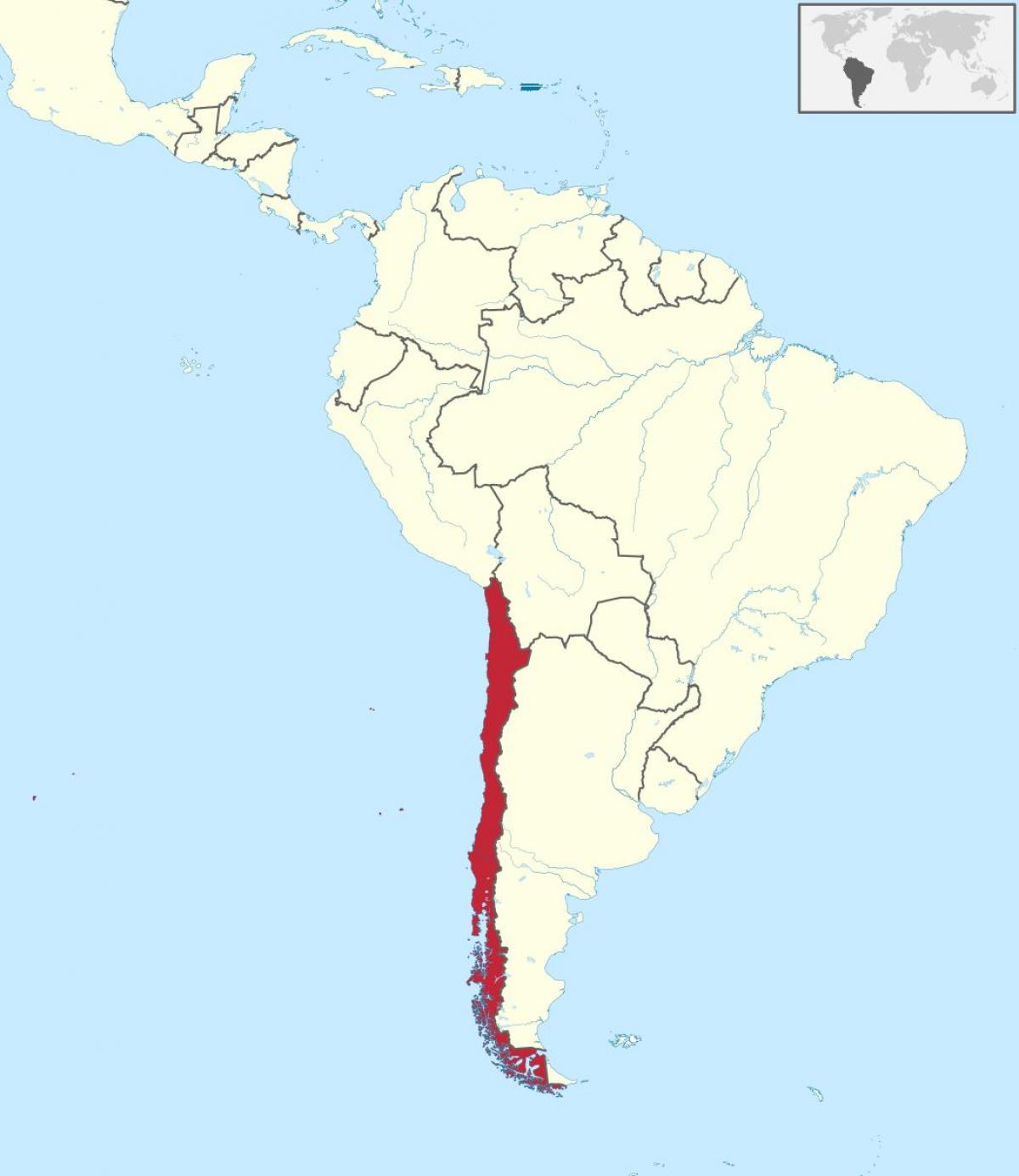 Chile South America Karte Chile Sudamerika Karte Sud Amerika Amerika