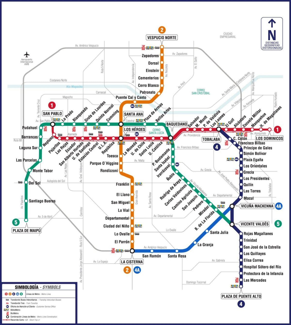 Karte von Chile U-Bahn