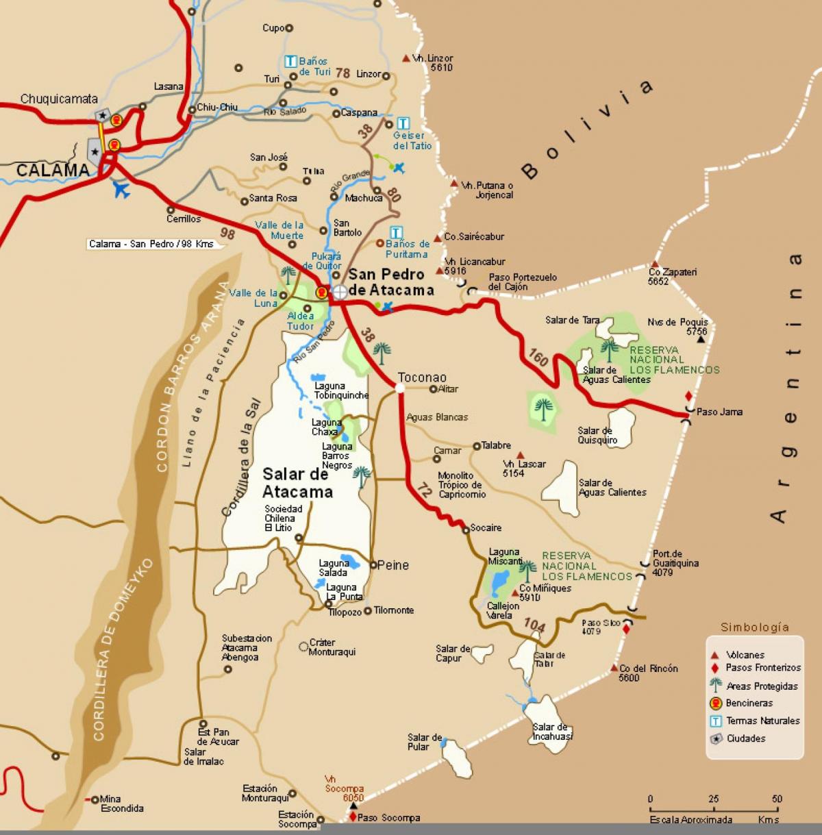 atacama Wüste Chile Landkarte