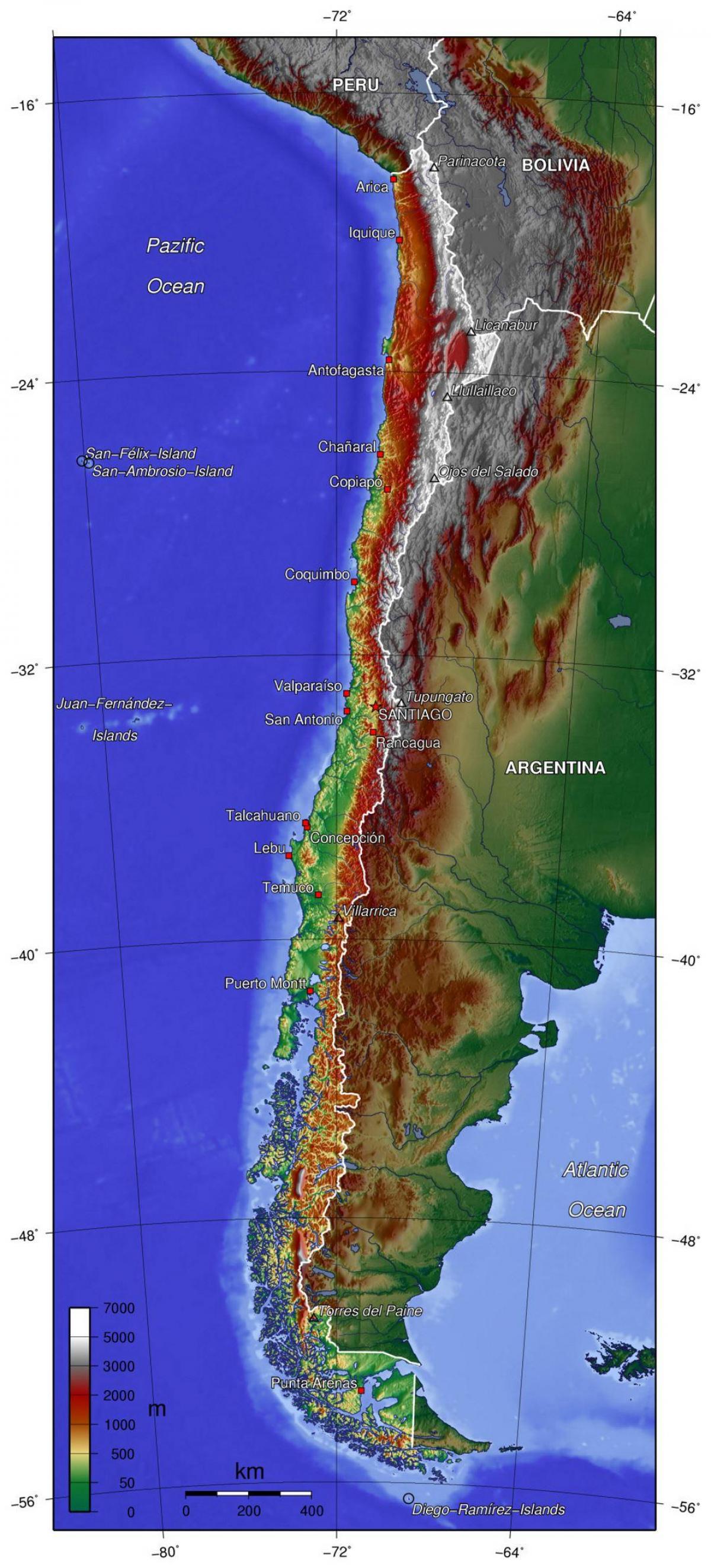 Chile Geographie Karte