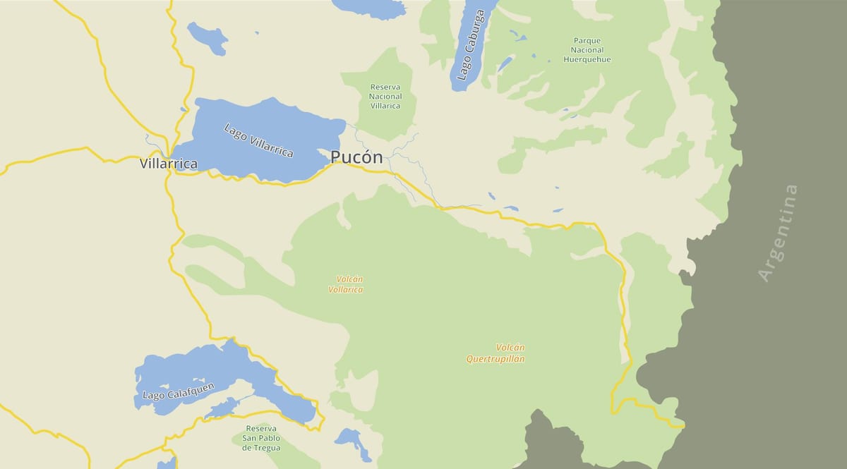 Karte von pucon Chile