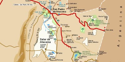 Karte der atacama-Chile