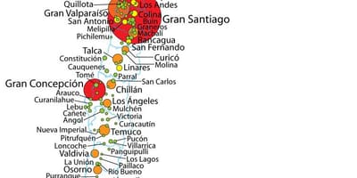 Chile Bevölkerung Dichte Karte
