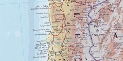Karte von Chile Weg 