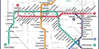 Karte von Chile U-Bahn