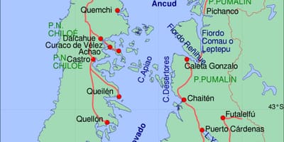 Karte von chiloe Chile