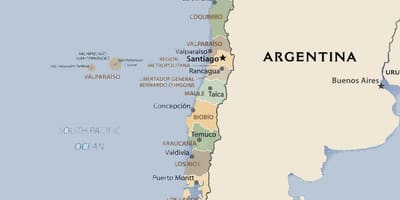 Karte der politischen Chile