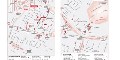 Der Innenstadt von santiago, Chile Karte anzeigen