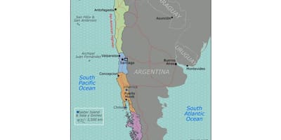 Karte von valdivia, Chile